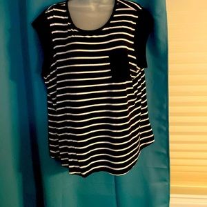 Black snd white Calvin Klein striped top.